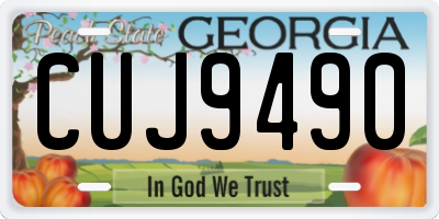 GA license plate CUJ9490