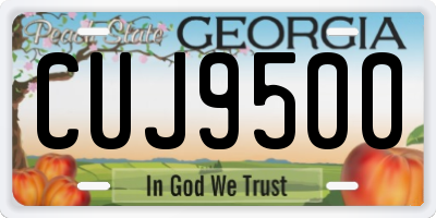 GA license plate CUJ9500