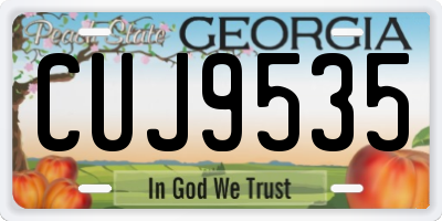 GA license plate CUJ9535
