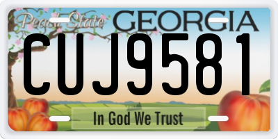 GA license plate CUJ9581