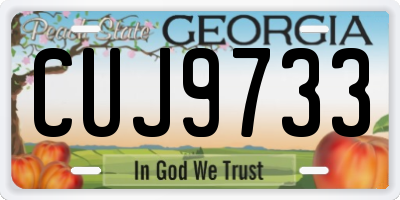 GA license plate CUJ9733