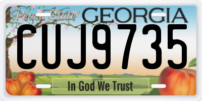 GA license plate CUJ9735