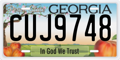 GA license plate CUJ9748