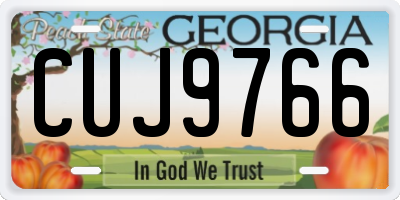 GA license plate CUJ9766