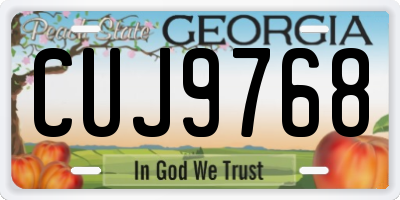 GA license plate CUJ9768