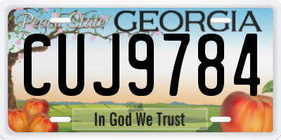 GA license plate CUJ9784