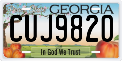 GA license plate CUJ9820
