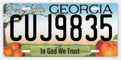 GA license plate CUJ9835