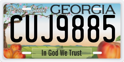 GA license plate CUJ9885