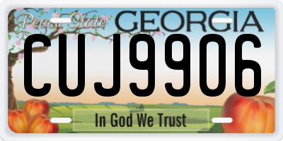 GA license plate CUJ9906
