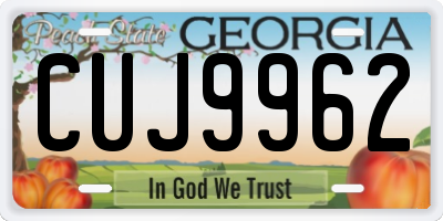 GA license plate CUJ9962