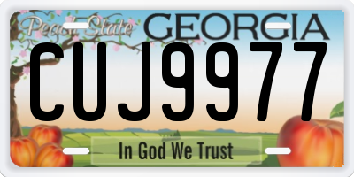 GA license plate CUJ9977