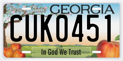 GA license plate CUK0451