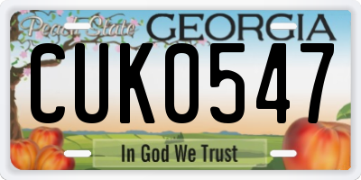 GA license plate CUK0547