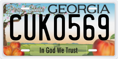 GA license plate CUK0569