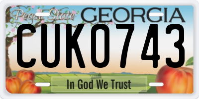 GA license plate CUK0743