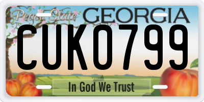 GA license plate CUK0799
