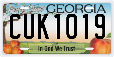 GA license plate CUK1019