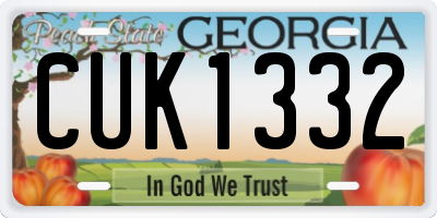 GA license plate CUK1332