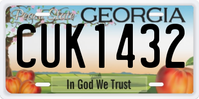 GA license plate CUK1432