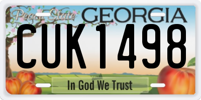 GA license plate CUK1498