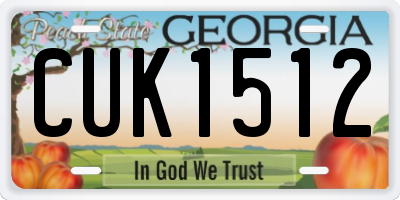 GA license plate CUK1512