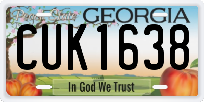 GA license plate CUK1638