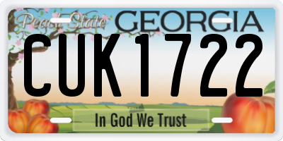 GA license plate CUK1722