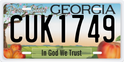 GA license plate CUK1749