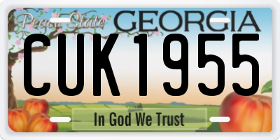 GA license plate CUK1955