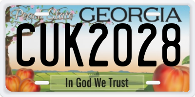 GA license plate CUK2028
