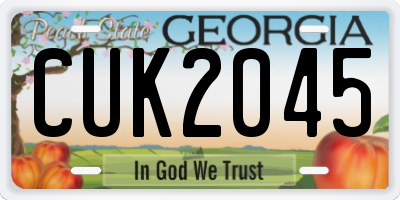 GA license plate CUK2045