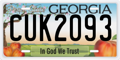 GA license plate CUK2093