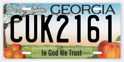 GA license plate CUK2161