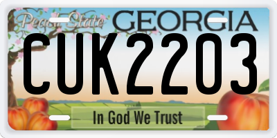GA license plate CUK2203