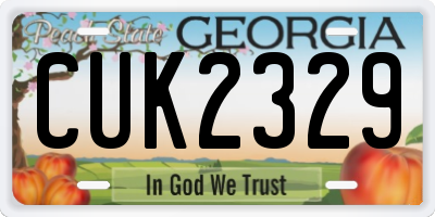 GA license plate CUK2329
