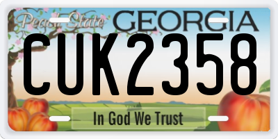 GA license plate CUK2358