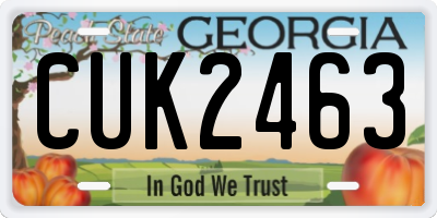 GA license plate CUK2463