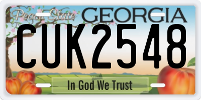 GA license plate CUK2548