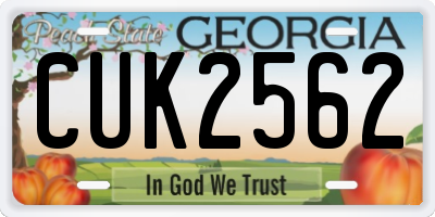 GA license plate CUK2562