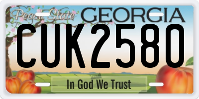GA license plate CUK2580