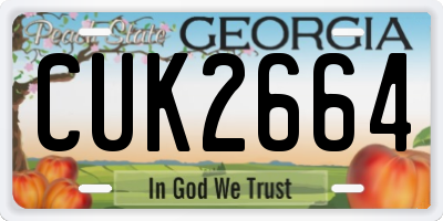 GA license plate CUK2664