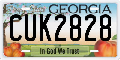 GA license plate CUK2828