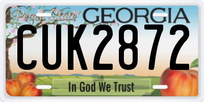 GA license plate CUK2872
