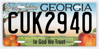 GA license plate CUK2940