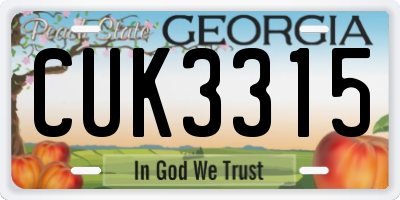 GA license plate CUK3315