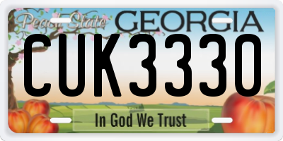GA license plate CUK3330