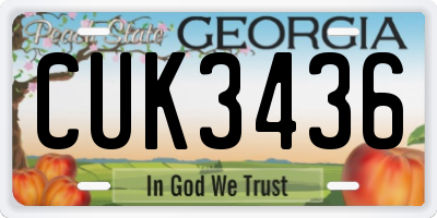 GA license plate CUK3436