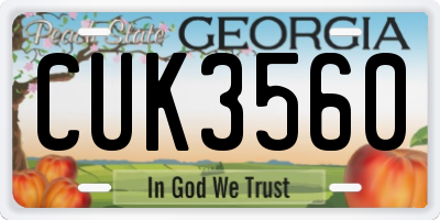 GA license plate CUK3560