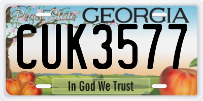 GA license plate CUK3577
